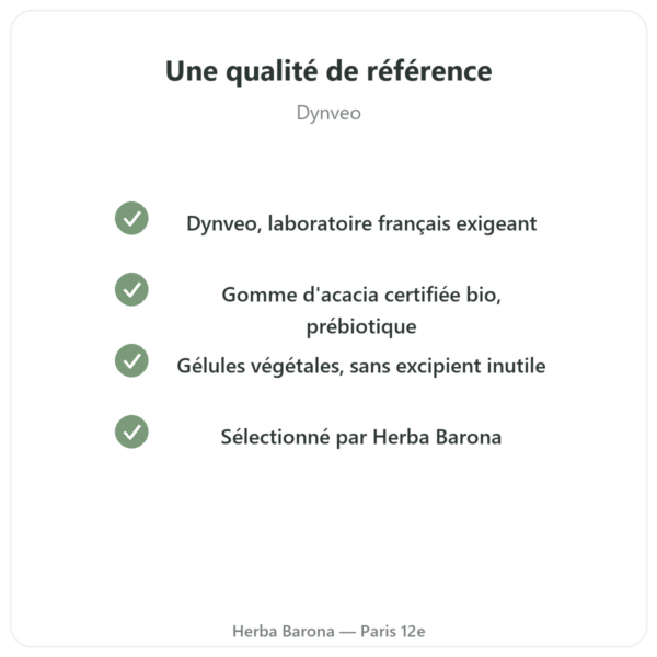 Fibre d'acacia bio Dynveo Poudre 200 g qualite Paris Herba Barona