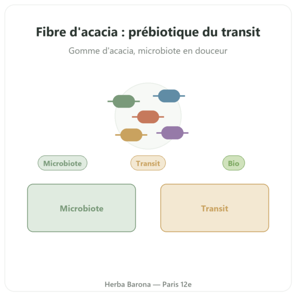 Fibre d'acacia bio Dynveo Poudre 350 g presentation Paris Herba Barona