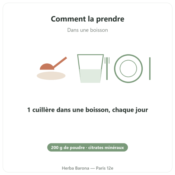 Formule Alcalinisante pur Dr Jacobs 200g Poudre mode emploi conseil de prise Paris Herba Barona