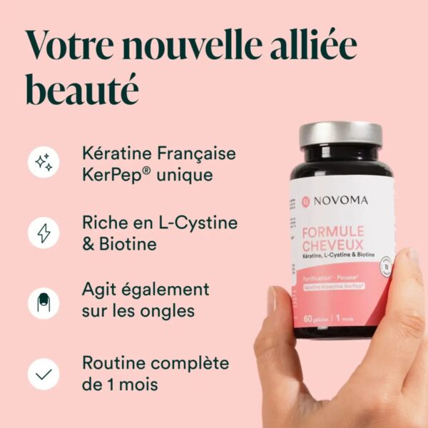 Formule Cheveux Novoma 60 gélules actifs cheveux forts Paris Herba Barona
