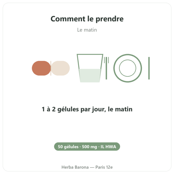 Ginseng Coréen 50 Gélules 500mg IL HWA Corée - Adaptogène mode emploi conseil de prise Paris Herba Barona