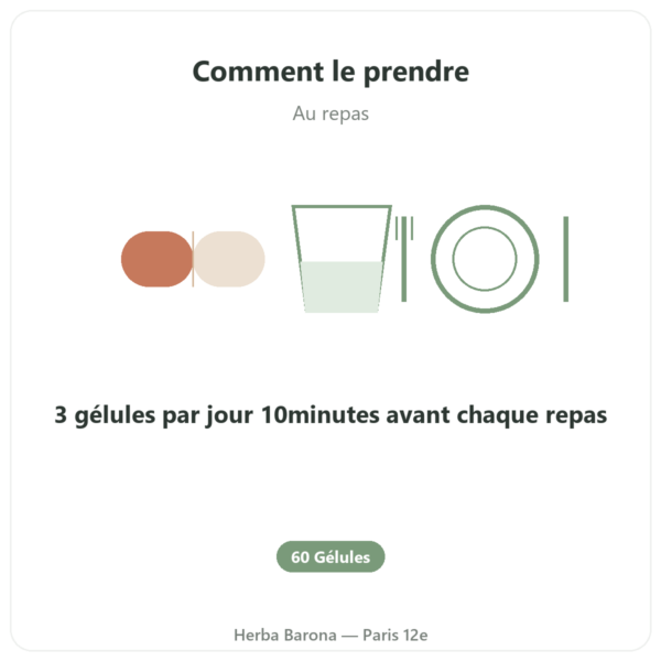 Glycémie 7 – Complexe 7 actifs – 60 Gélules – Dynveo mode emploi conseil de prise Paris Herba Barona