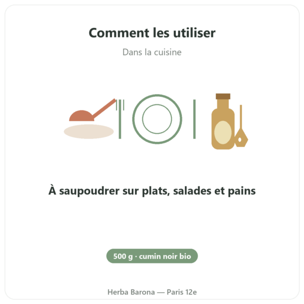 Graines de Nigelle Bio – Kräuterland – 500 g mode emploi conseil de prise Paris Herba Barona