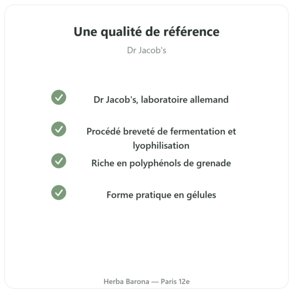 Granaprosan-Dr Jacob-100 gélules (elixir de grenade en capsules) qualite Paris Herba Barona