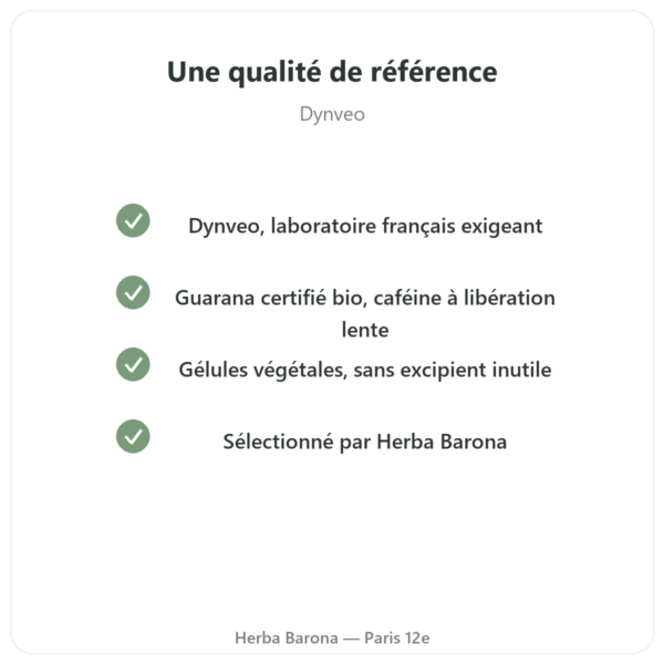 Guarana bio caféine – Dynveo – 60 gélules qualite Paris Herba Barona