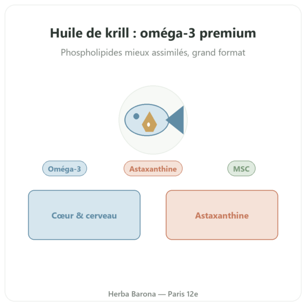 Huile de Krill Dynveo 180 gélules Qualité Superba Boost presentation Paris Herba Barona