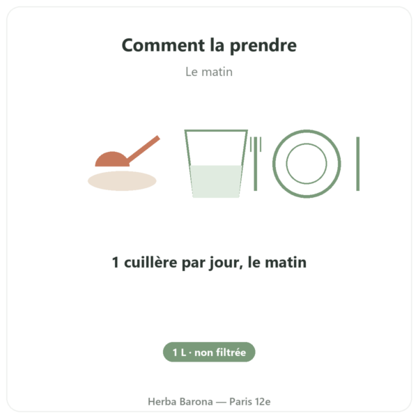 Huile de Nigelle Cumin Noir Non Filtree 1L Krauterland - Acheter mode emploi conseil de prise Paris Herba Barona