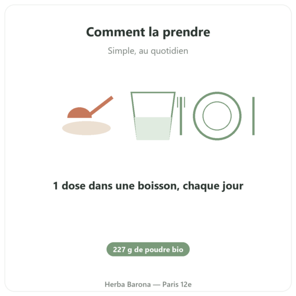 Inulin Pure Poudre bio Now Foods 227g - Prebiotique mode emploi conseil de prise Paris Herba Barona