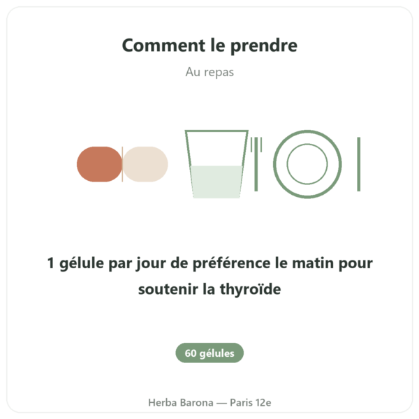Iodure de potassium – Dynveo – 60 gélules mode emploi conseil de prise Paris Herba Barona