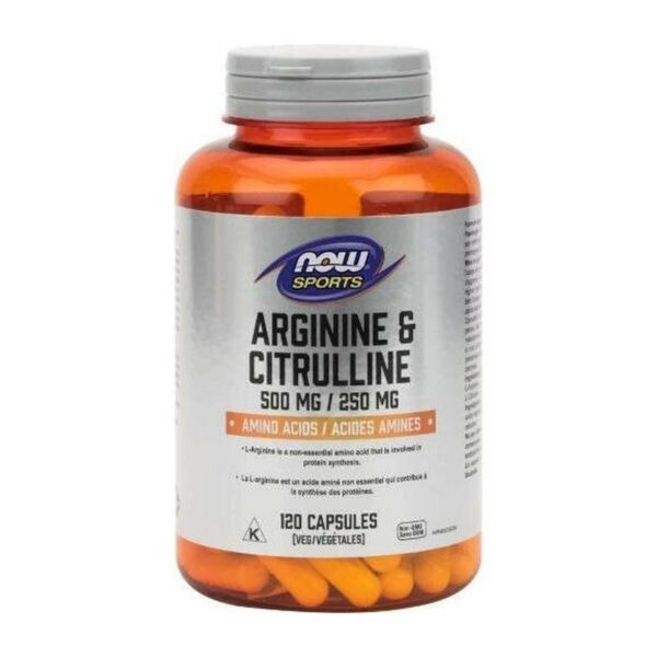 L-Arginine Citrulline 500 250 mg NOW Foods 120 gelules vegetales Paris Herba Barona