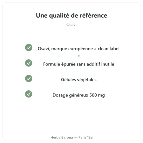 L-Tryptophane 500 mg - Osavi - 60 gélules végétales qualite Paris Herba Barona