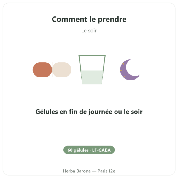 LF-GABA – Naturamedicatrix 60 gélules mode emploi conseil de prise Paris Herba Barona