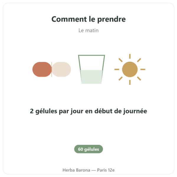 Maca bio concentrée 500mg – 60 gélules de DYNVEO mode emploi conseil de prise Paris Herba Barona