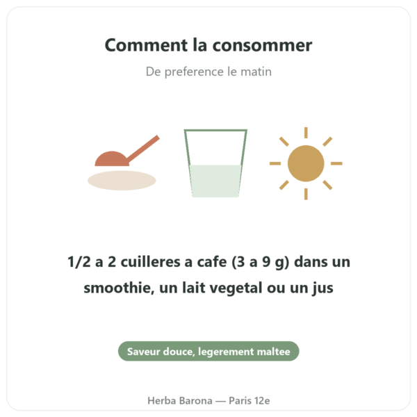 Maca Rouge Vegetopie mode emploi conseil de prise Paris Herba Barona