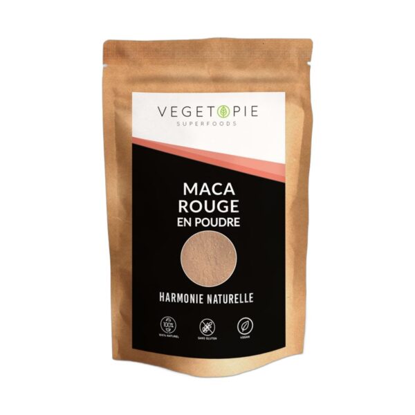 Maca Rouge bio en poudre Vegetopie 200g superaliment Perou Paris Herba Barona