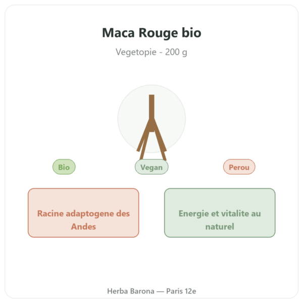 Maca Rouge Vegetopie presentation Paris Herba Barona