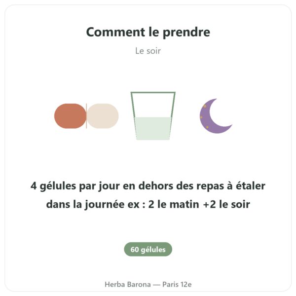 Magnesium bisglycinate – Dynveo – 60 gélules mode emploi conseil de prise Paris Herba Barona