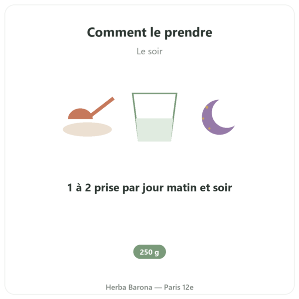 Magnésium BISGLYCINATE en poudre 250 g – Dynveo mode emploi conseil de prise Paris Herba Barona