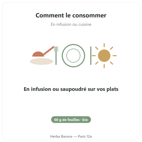 Moringa bio en feuille 60 g mode emploi conseil de prise Paris Herba Barona