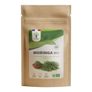 Moringa Bio poudre 100g Bioptimal Guadeloupe fond blanc Paris Herba Barona