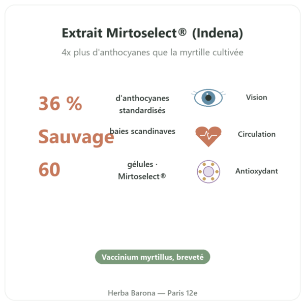 Myrtille sauvage extrait – Dynveo – 60 gélules bienfaits et chiffres Paris Herba Barona