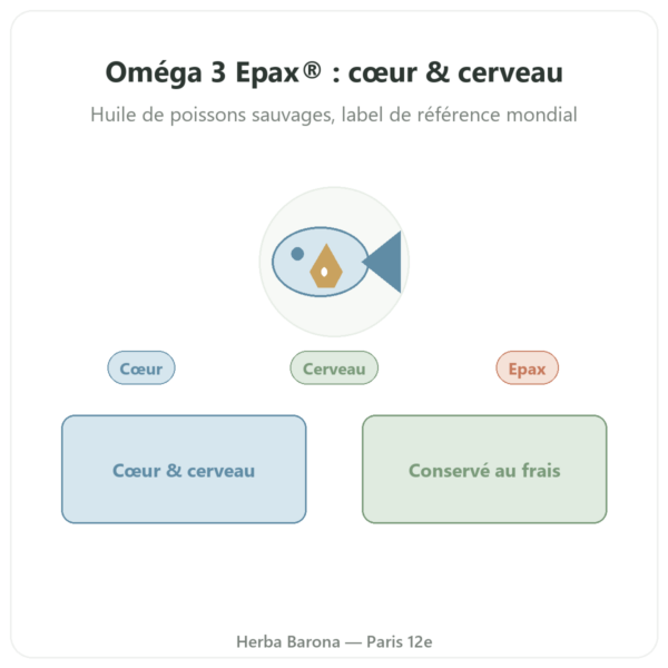 Oméga 3 Epax® Nutrimuscle – 120 Gélules presentation Paris Herba Barona