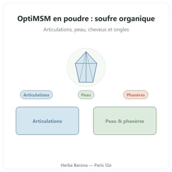 OPTIMSM en poudre pure 250 g – Dynveo presentation Paris Herba Barona