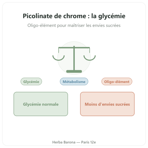 Picolinate de Chrome 100µg – 60 gélules – Dynveo presentation Paris Herba Barona
