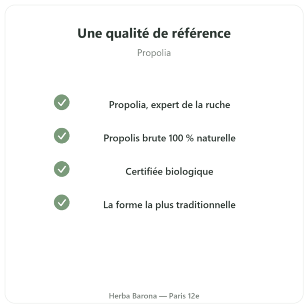 Propolis pure à macher bio en barre – Propolia qualite Paris Herba Barona