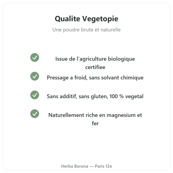 Proteine de Chanvre Vegetopie qualite Paris Herba Barona