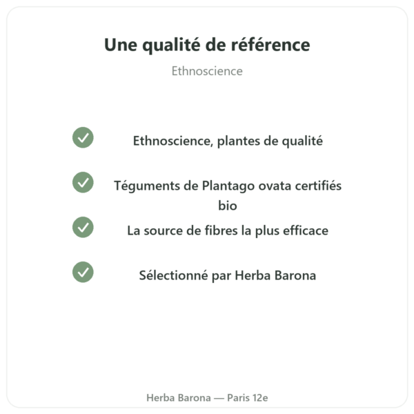 Psyllium Blond Bio en Poudre – Ethnoscience – 600 g qualite Paris Herba Barona