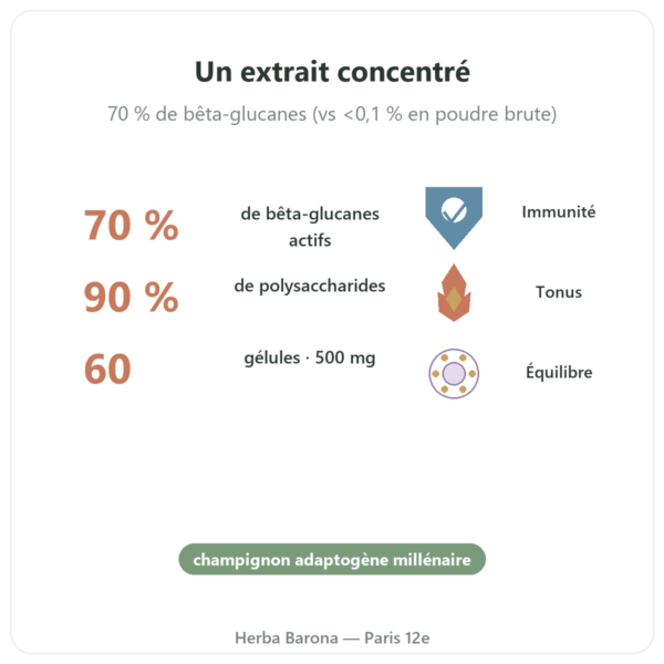 Reishi bio Dynveo 200 mg 60 gélules Paris Herba Barona