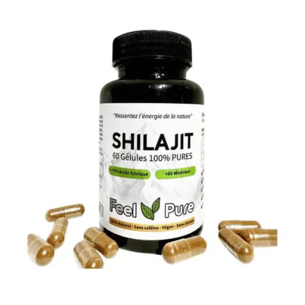 Shilajit Feel Pure 90 gelules pures 70% acide fulvique Paris Herba Barona