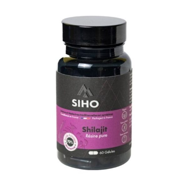 Shilajit SIHO 60 gelules resine pure 70% acide fulvique Paris Herba Barona