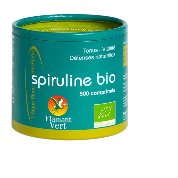Spiruline Algue bleue des Andes 500 comprimes Flamant Vert Paris Herba Barona