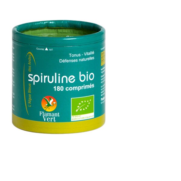 Spiruline bio 180 comprimes Flamant Vert Paris Herba Barona