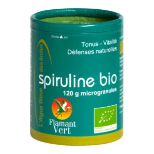Spiruline bio Flamant Vert microgranules 120g Paris Herba Barona