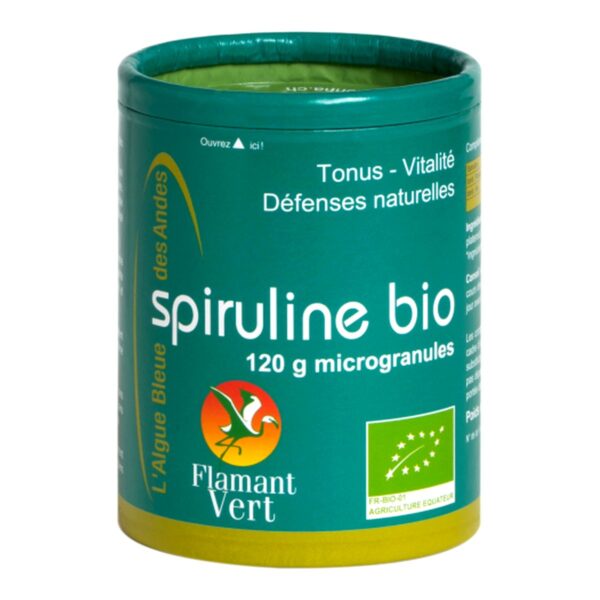 Spiruline bio Flamant Vert microgranules 120g Paris Herba Barona