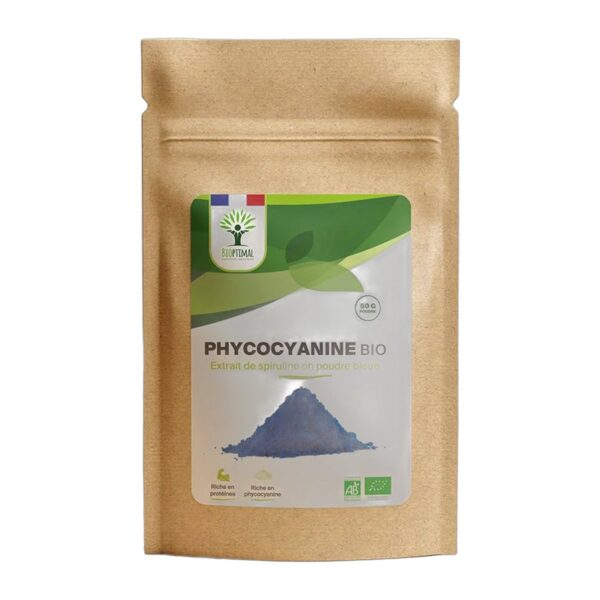 Spiruline bleue phycocyanine poudre bio 50g Bioptimal Paris Herba Barona