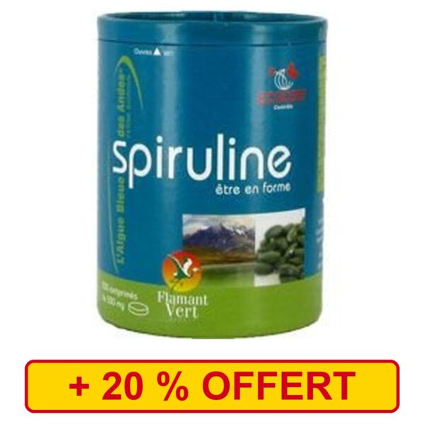 Spiruline Flamant Vert 300 +60 comprimes +20% offert Paris Herba Barona