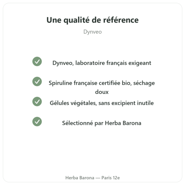 Spiruline Française BIO – Dynveo – 500 comprimés qualite Paris Herba Barona