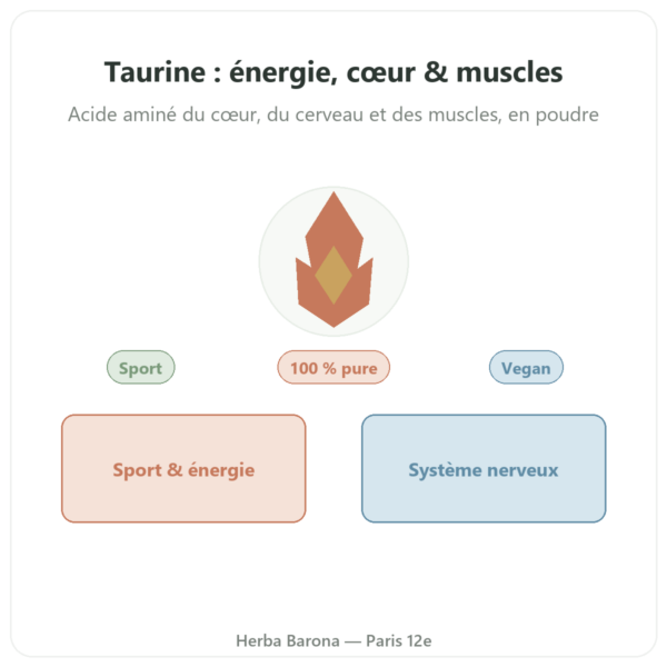 Taurine Pure Powder – NOW Foods – 227 g presentation Paris Herba Barona