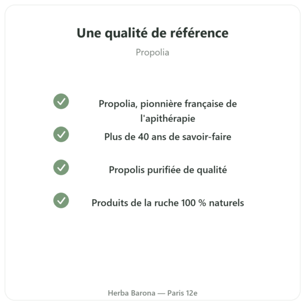 Teinture mere Propolis concentrée Propolia 30ml qualite Paris Herba Barona
