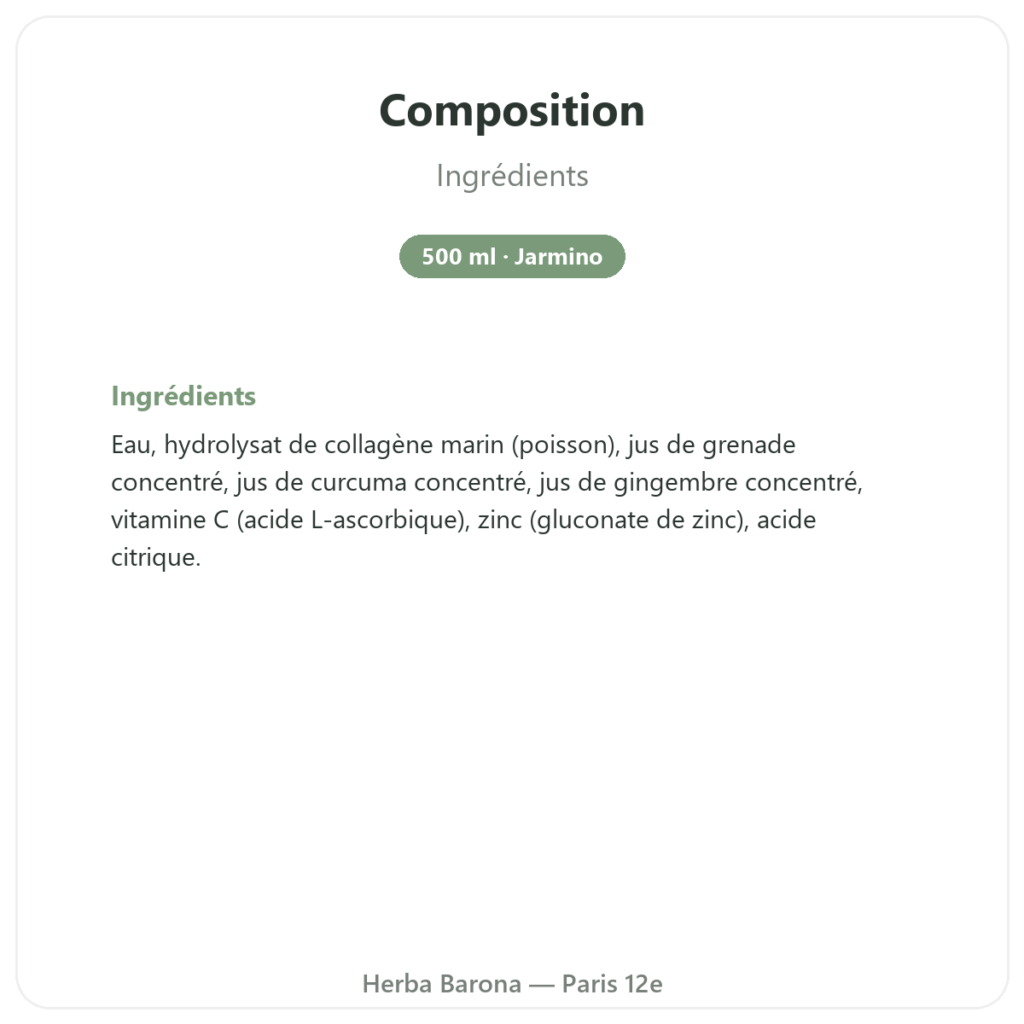 Tonique BIO Multi-Impuls® (500ml) – Jarmino composition valeurs nutritionnelles Paris Herba Barona