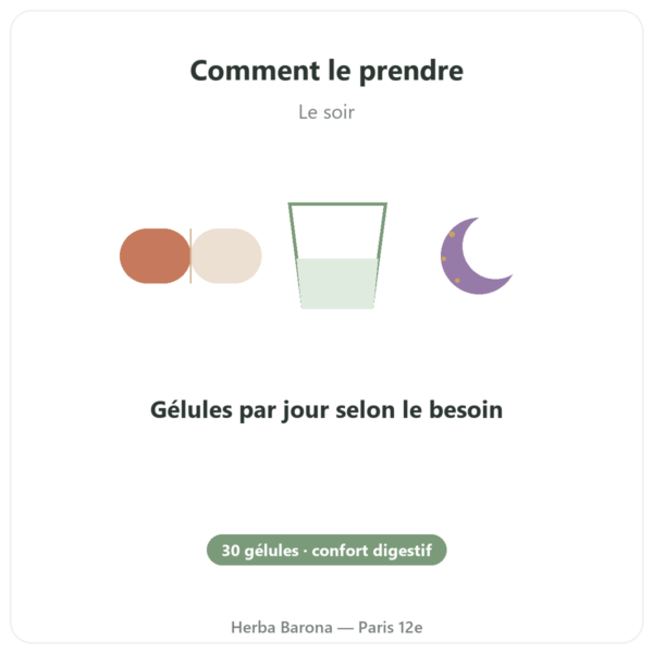 Transit Intestinal Essence Pure 30 gélules mode emploi conseil de prise Paris Herba Barona