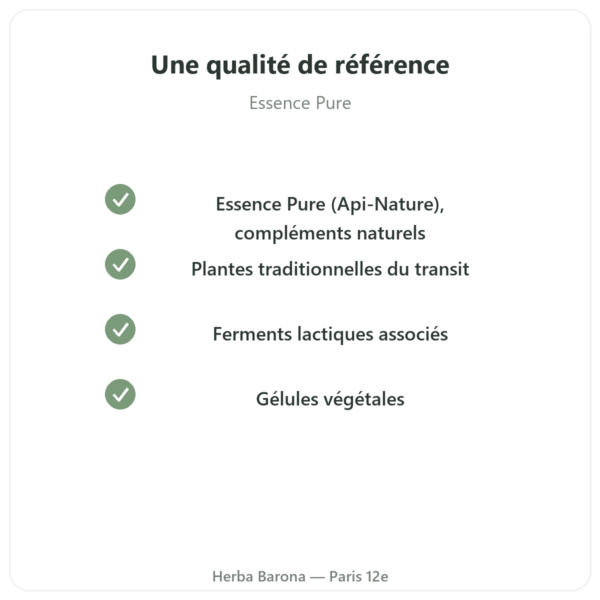 Transit Intestinal Essence Pure 30 gélules qualite Paris Herba Barona