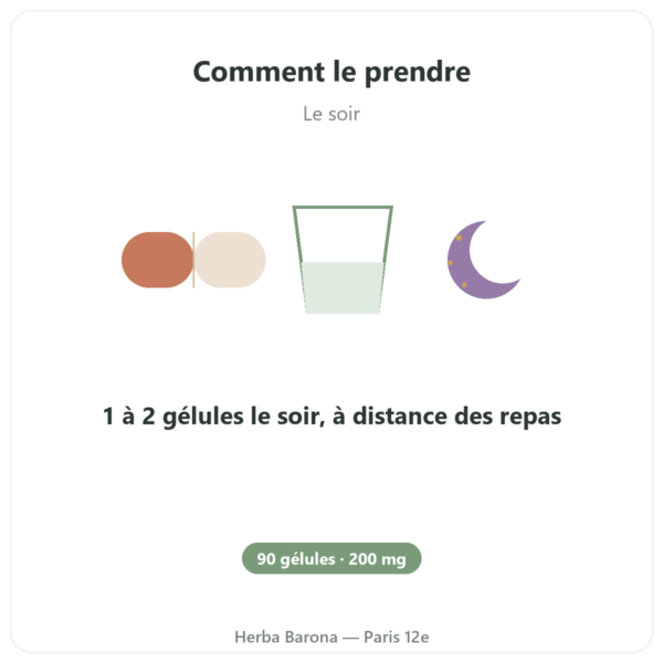 Tryptophane 200 mg – Be-Life – 90 gélules mode emploi conseil de prise Paris Herba Barona