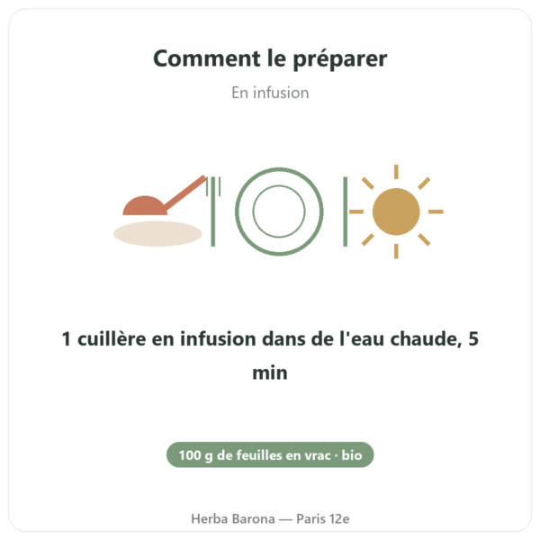 Tulsi bio en vrac – sachet de 100 g – Ayur vana mode emploi conseil de prise Paris Herba Barona