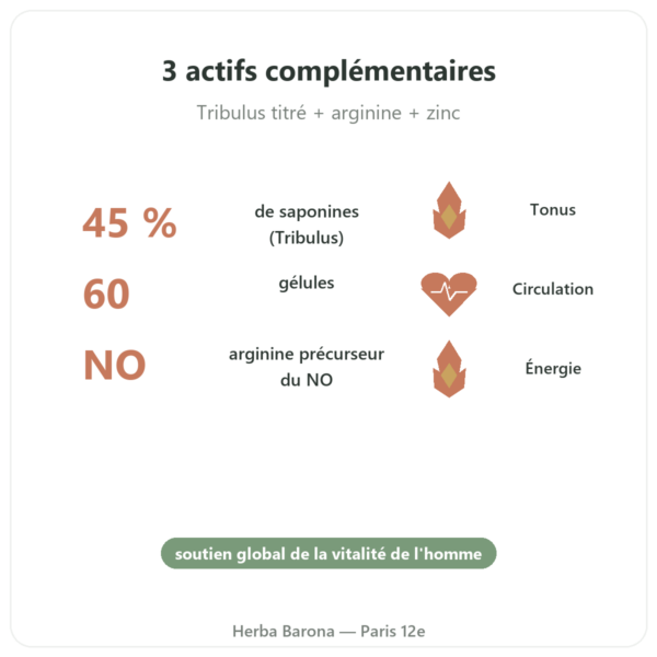 Virigo – Distriform' – 60 gélules – Vitalité masculine bienfaits et chiffres Paris Herba Barona