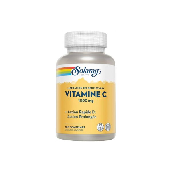 Vitamine C 1000mg Solaray action prolongée 100 comprimés Paris Herba Barona